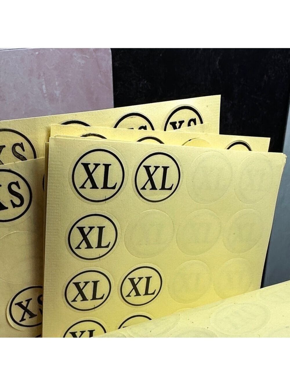 1200 to 1400 stickers less than perfect Yellow Size Label Stickers - Picture 8 of 12